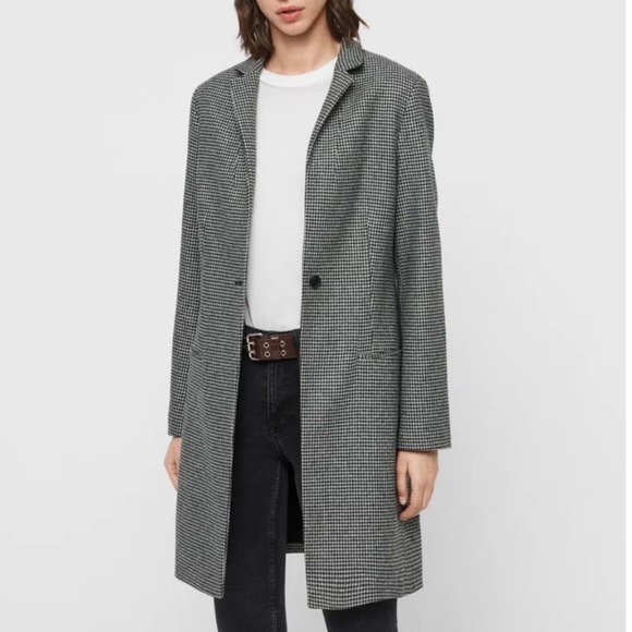 All Saints Leni Puppytooth Coat Size 4US - Picture 1 of 12